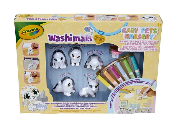 Фото - Набор для декупажа и росписи Crayola Washimals Домашние животные с фломастерами 5 шт. (74-7516)