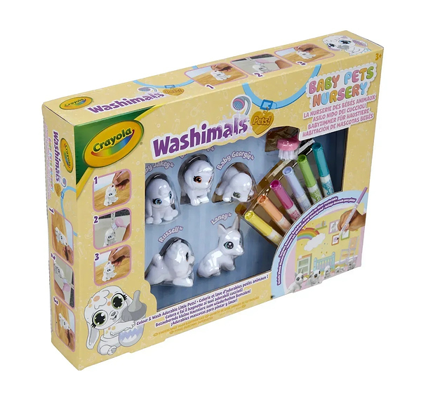 Фото - Набор для декупажа и росписи Crayola Washimals Домашние животные с фломастерами 5 шт. (74-7516)