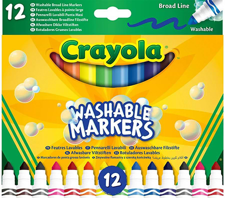 Фломастеры Crayola Markers широкая линия, смываются 12 шт. (58-8340)