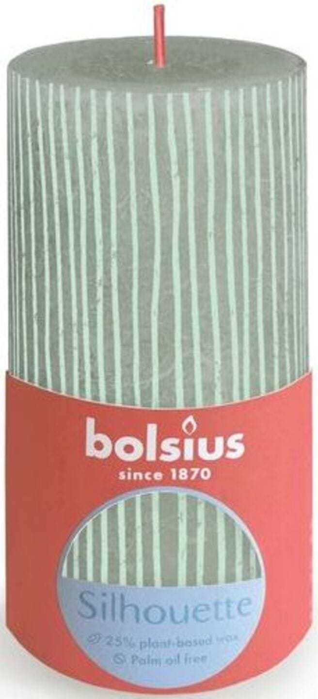 Свічка декоративна Bolsius Silhouette 130/68 нефритові смуги (710368)