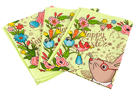 Набір рушників Руно 45х60 см. 3 шт. (710Т_Пасхальний Зайчик салатовий) - Фото 1