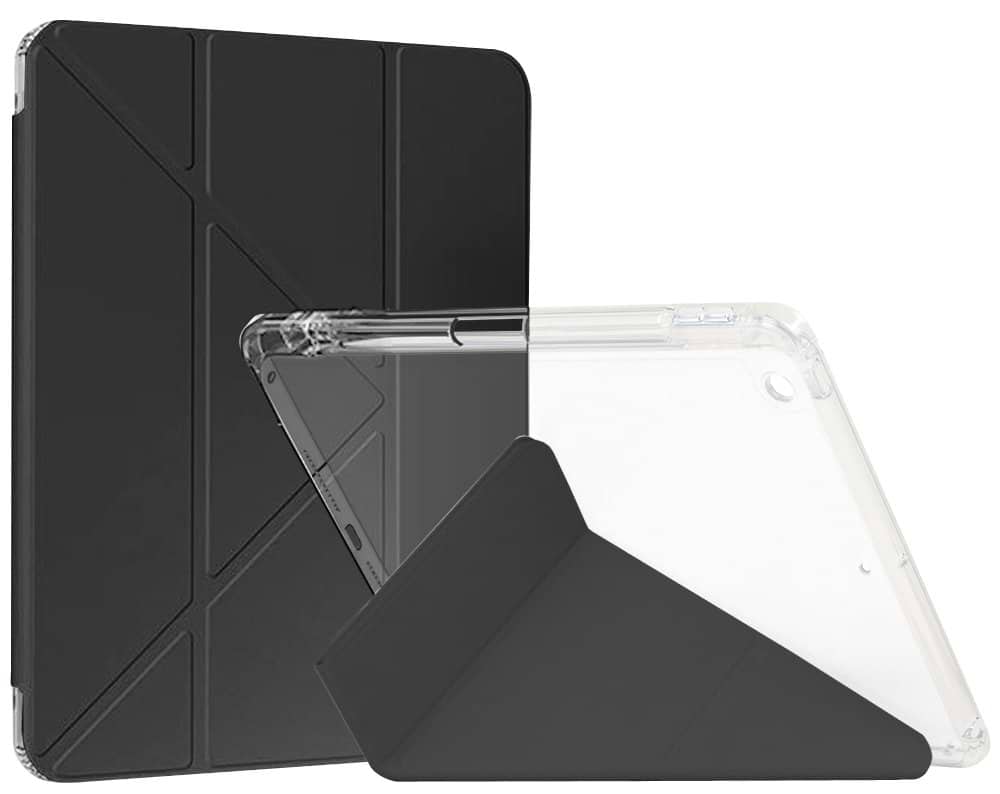 Чехол для планшета BeCover Ultra Slim Origami Transparent с креплением Apple Pencil for Apple iPad 10.2 2019/2020/2021 Black (711098) - Фото 1