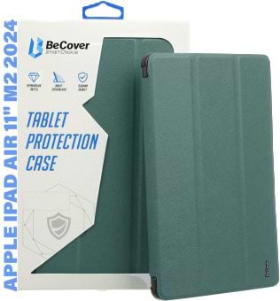 Купить Чехол для планшета BeCover Smart Case for Apple iPad Air 11" M2/M3 (2024/2025) Dark Green (711385) - Фото 1 Чехол для планшета BeCover Smart Case for Apple iPad Air 11" M2/M3 (2024/2025) Dark Green (711385) - Фото 1