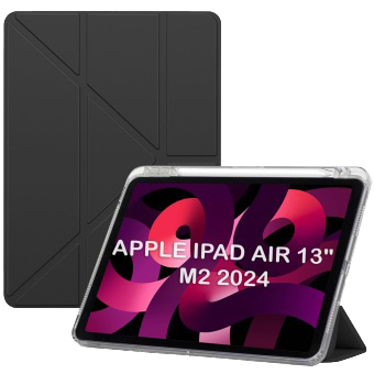 Чехол для планшета BeCover Ultra Slim Origami Transparent с креплением Apple iPad Air 13'' (M2)/iPad Air 13'' (M3) Black (711695) - Фото 1