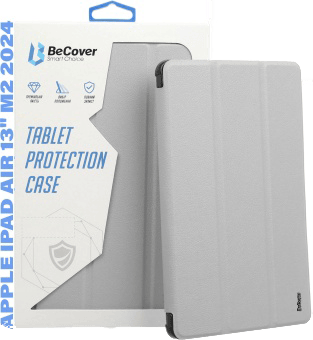 Чохол для планшета Becover Soft Edge TPU с креплением Apple Pencil для Apple iPad Air 13" M2/M3 (2024/2025) Gray (711712) - Фото 1