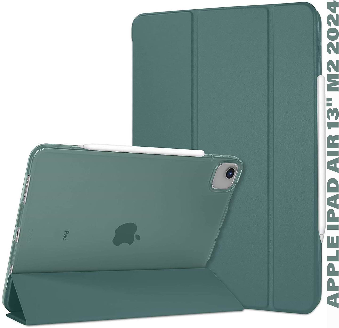 Чохол для планшета Becover Tri Fold Hard for Apple iPad Air 13" M2/M3 (2024/2025) Dark Green (711723) - Фото 1