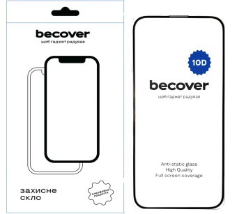 Захисне скло для смартфону BeCover for Apple iPhone 16 10D Black (712321) - Фото 1