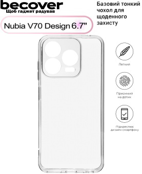 Купити Чохол для смартфону BeCover for Nubia V70 Design Transparancy (713563) - Фото 1 Чохол для смартфону BeCover for Nubia V70 Design Transparancy (713563) - Фото 1
