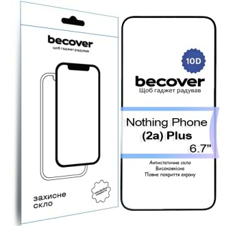 Фото - Захисне скло для смартфону BeCover for Nothing Phone (2a) Plus 10D Black (713576)