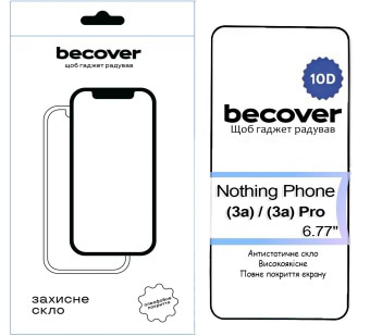 Защитное стекло для смартфона BeCover for Nothing Phone (3a) / (3a) Pro 10D Black (713577)