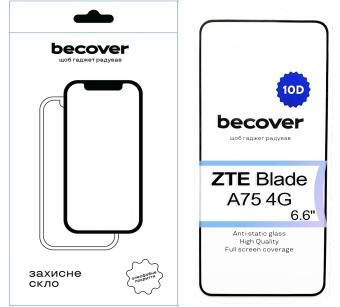 Фото - Захисне скло для смартфону BeCover for ZTE Blade A75 4G 10D Black (713578)