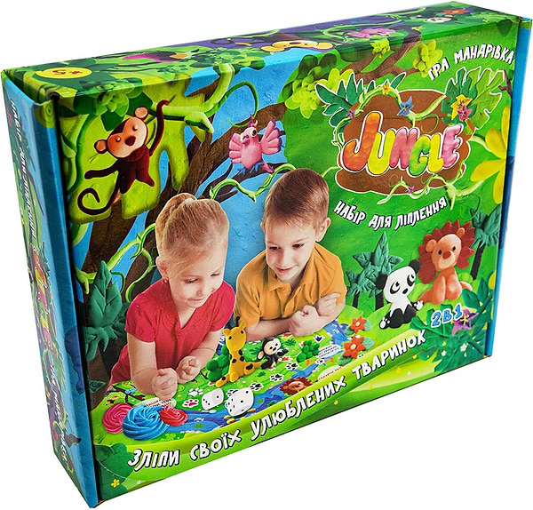 Фото - Масса для лепки Strateg и настольная игра "Junglе" (укр.) (71409)