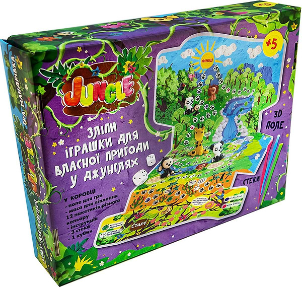 Фото - Масса для лепки Strateg и настольная игра "Junglе" (укр.) (71409)