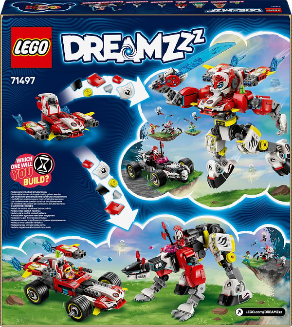 Фото - Конструктор LEGO DREAMZzz Робот-тигр Купера и Хот-род авто Зеро (71497)