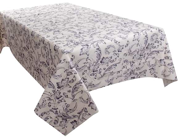 Фото - Скатертина прямокутна Lefard водовідштовхувальна Ornamental сірий 140х180 см (715-383)