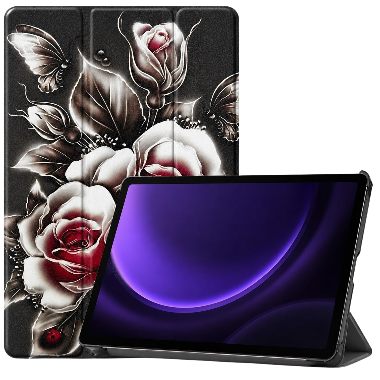 Чохол для планшету BeCover Smart Case for Samsung Galaxy Tab S9 (SM-X710/SM-X716)/S9 FE (SM-X510/SM-X516B) 11.0" Black Rose (715922)