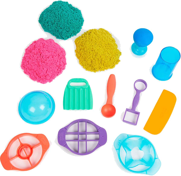 Фото - Кинетический песок Kinetic Sand Цветные приключения (3 цвета, 907 г, аксес.) (748052)