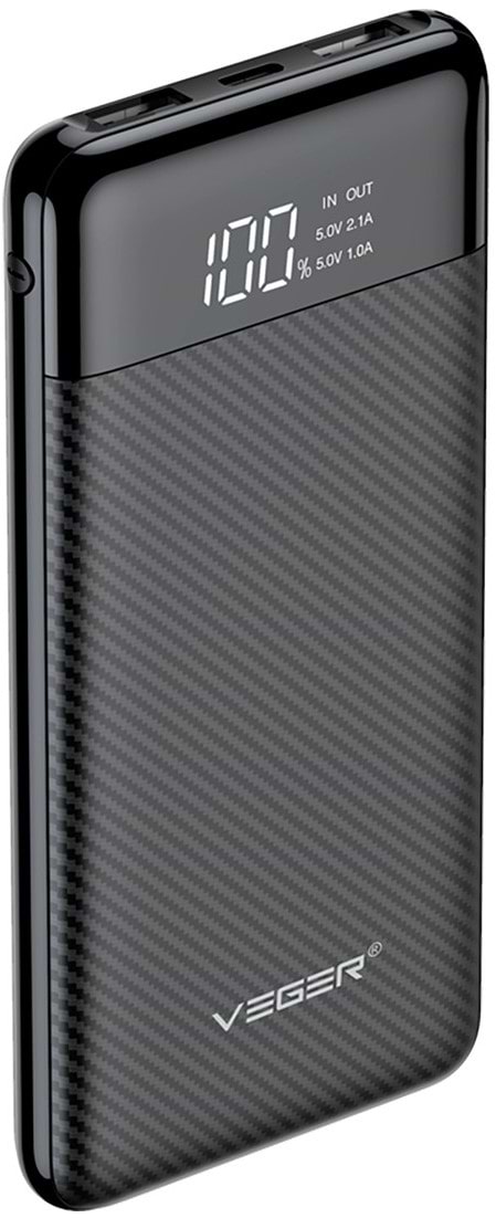 Батарея мобильная Veger 10000mAh W1087 Black