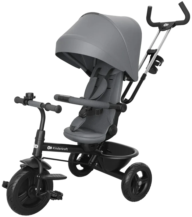 Триколісний велосипед Kinderkraft Aston 2 Plus Grey (KRASTO02GRYPL00)