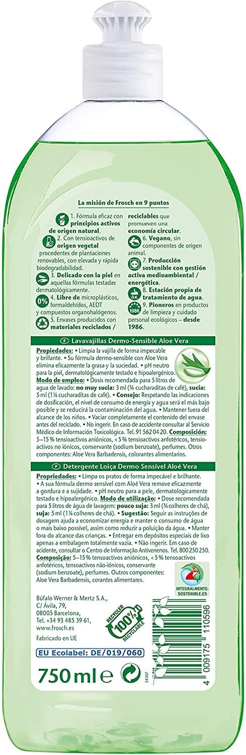 Фото - Средство для ручного мытья посуды Frosch Алоэ вера 750 мл (4009175924483)