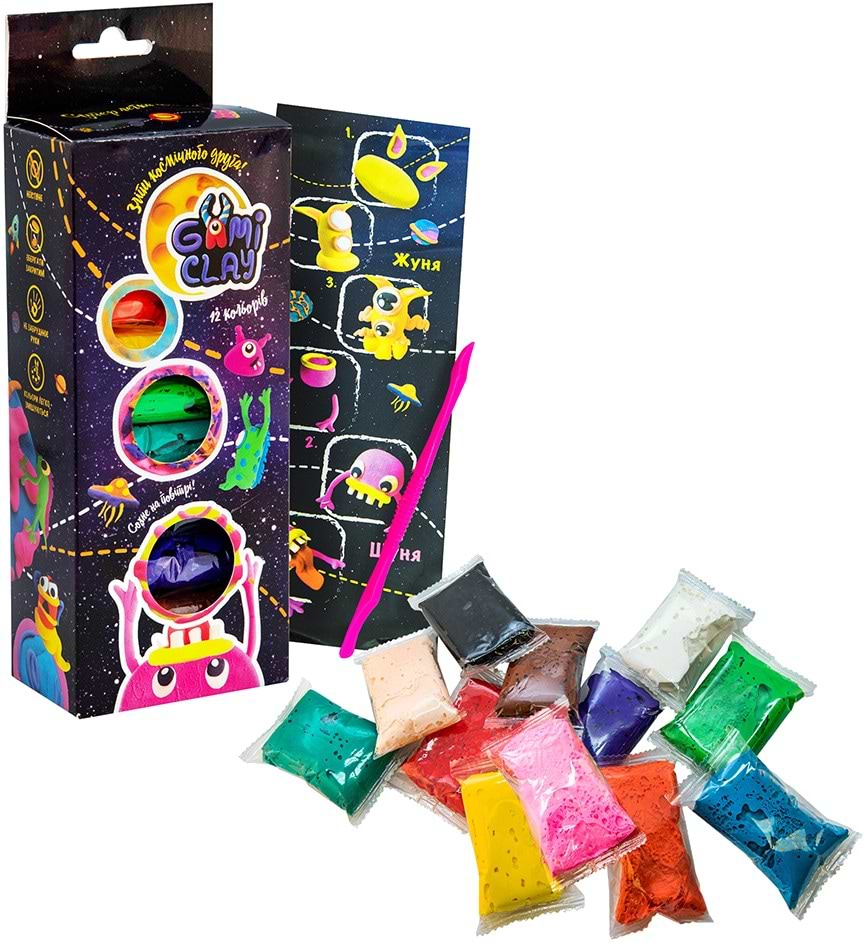 Маса для ліплення Strateg Gumi Clay - 11 кольорів по 10 гр. (71859)