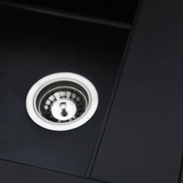 Фото - Мийка кухонна+змішувач VALESO 5149 чорна +сифон 1041 +BG77 чорний