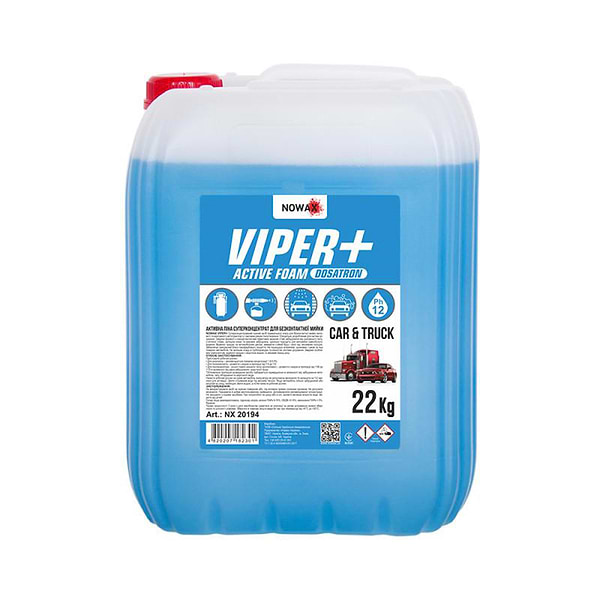 Фото - Пена для мойки авто NOWAX суперконцентрат для бесконтактной мойки VIPER+ DOSATRON ACTIVE FOAM 22 кг (NX20194)