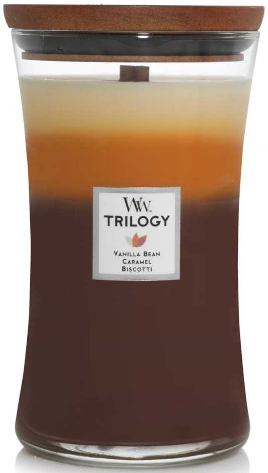 Свеча стекло Woodwick Large Trilogy Cafe Sweets (Кафе сладостей) 609г (93904E) - Фото 1