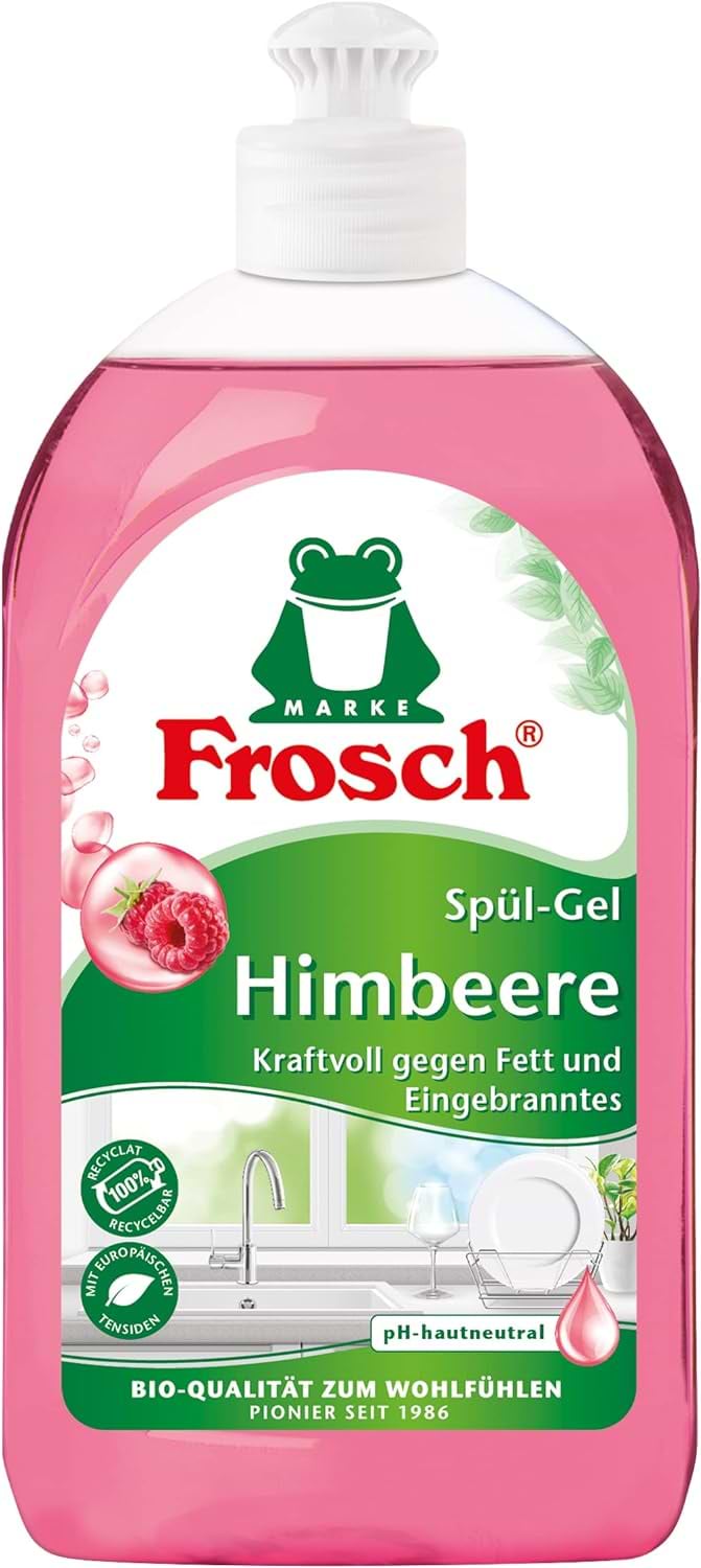 Засіб для ручного миття посуду Frosch Гель-концентрат Малина 500 мл - Фото 1