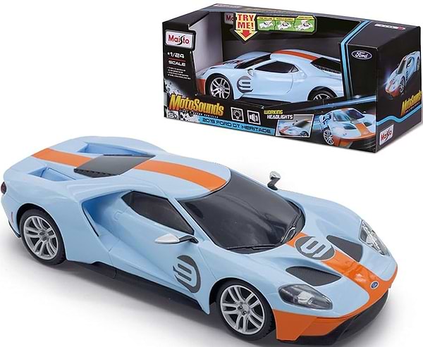 Фото - Колекційна машинка 1:24 Maisto "Ford GT", масштаб 1:24 (81238 blue/orange)