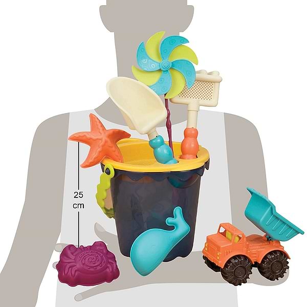 Фото - Набір для гри в пісочниці Battat Summery Ведёрце море (9 предметів) (BX1330Z)