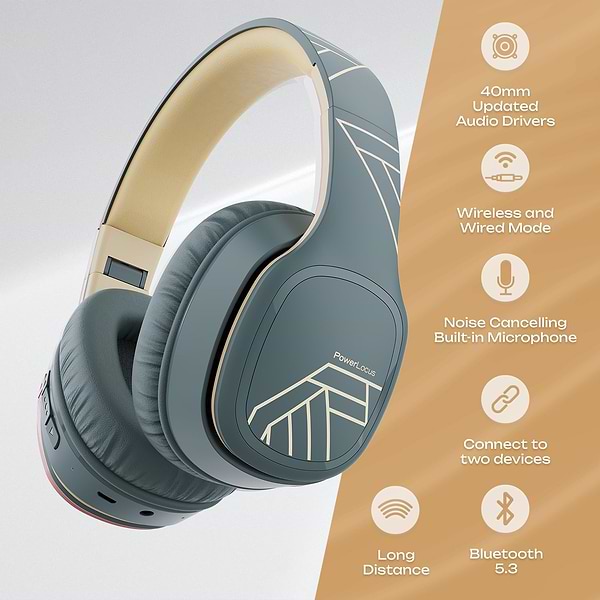 Фото - Навушники повнорозмірні бездротові PowerLocus P7 Asphalt Grey (pwl-p7-asphalt grey)