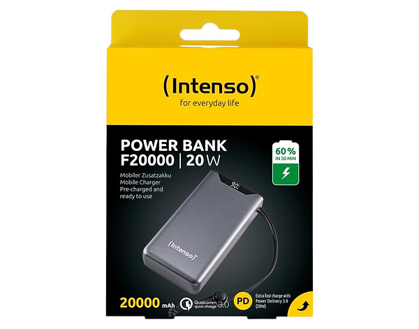 Фото - Батарея мобильная Intenso F20000 20000MAH QC3.0 Grey (7332054)