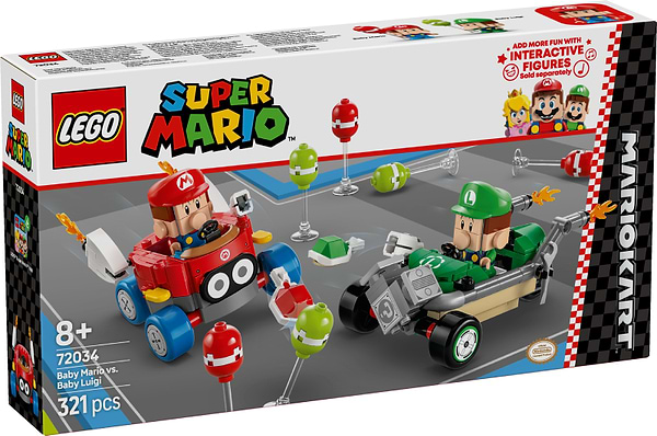 Фото - Конструктор LEGO Super Mario Mario Kart – Baby Mario vs. Baby Luigi (72034)
