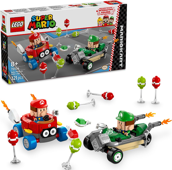 Фото - Конструктор LEGO Super Mario Mario Kart – Baby Mario vs. Baby Luigi (72034)