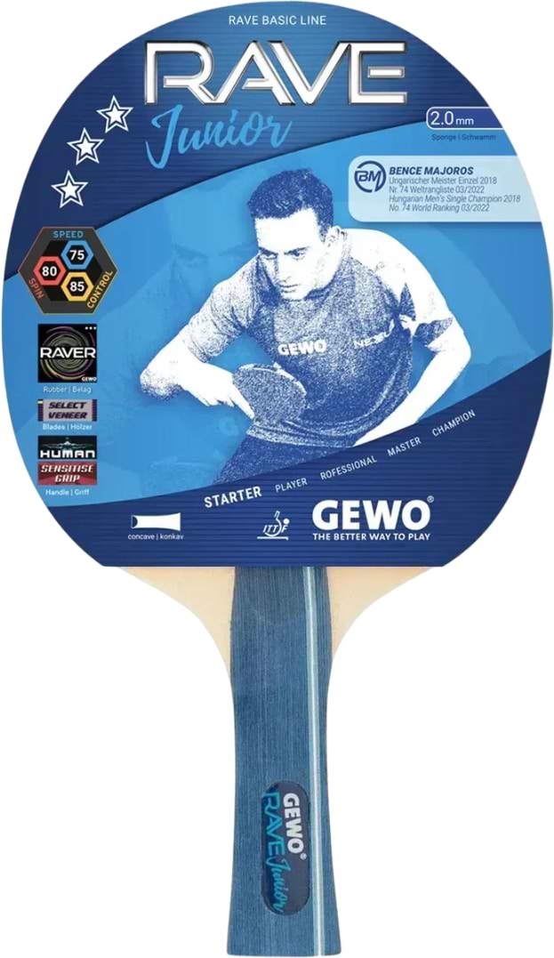 Ракетка для настільного тенісу Gewo Rave Junior FL (10939000011)