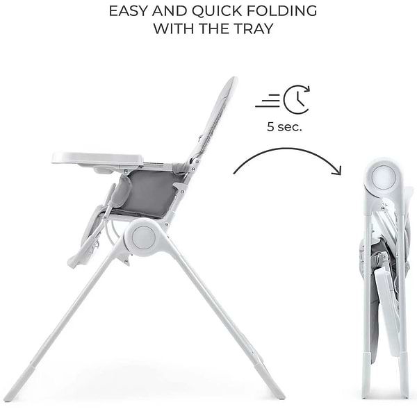 Фото - Стульчик для кормления классический Kinderkraft Binci Light Grey (KHBINC00LGR0000)