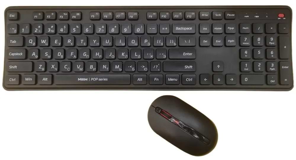 Клавіатура + миша бездротова Xiaomi MiiiW Keyboard and Mouse Combo Gen 3 PB03 Black (MW24PB03) UA - Фото 1