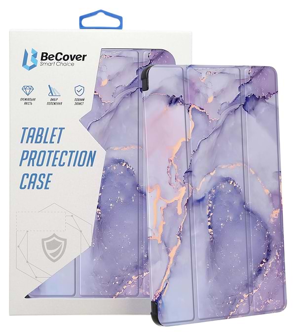 Фото - Чохол для планшета BeCover Soft Edge TPU з кріпленням для стілусу for Xiaomi Redmi Pad SE 8.7'' Purple Marble (712577)