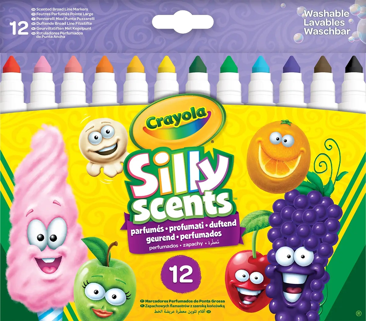 Фломастеры Crayola Silly Scents широкая линия (washable) с ароматом 12 шт. (58-8337)