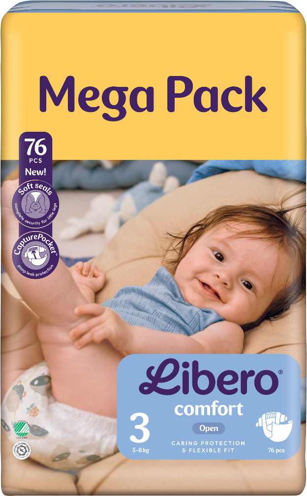 Одноразові підгузки Libero Comfort 3 76 шт. (7310361157422)