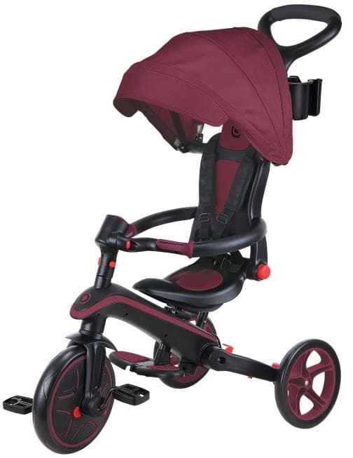 Триколісний велосипед Globber EXPLORER TRIKE FOLDABLE 4в1 Бордовий (732-202-2)