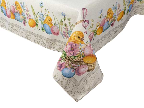 Фото - Скатертина прямокутна Lefard Чудо Пасхальне Chick 140х220 см (732-403)