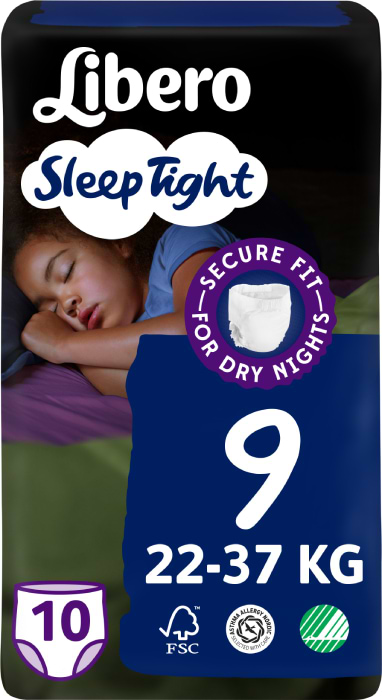 Одноразові підгузки-трусики Libero Sleep Tight 9 (22-37 кг) 10 шт. (7322541180786)