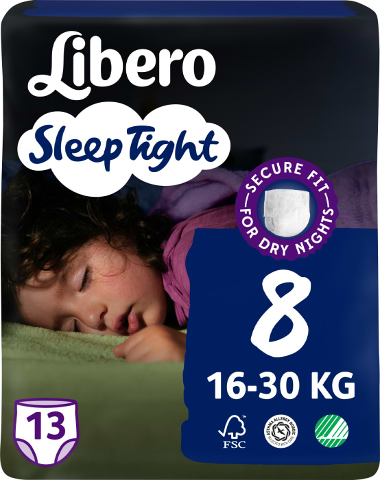 Одноразові підгузки-трусики Libero Sleep Tight 8 (16-30 кг) 13 шт. (7322541193854)
