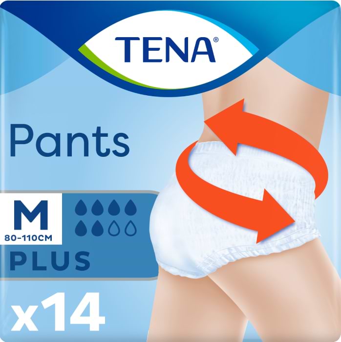 Одноразові підгузки-трусики Tena для дорослих Pants Plus M 14 шт. (7322541773513) - Фото 1
