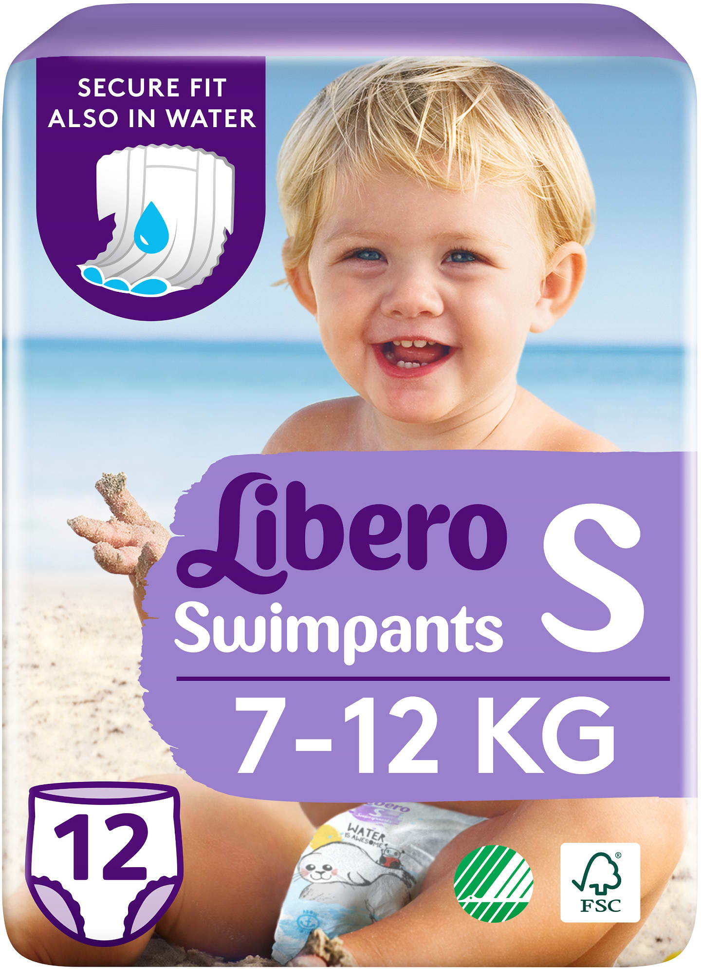Одноразові підгузки-трусики для плавання Libero Swimpants Small (7-12 кг) 12 шт. (7322541981659)