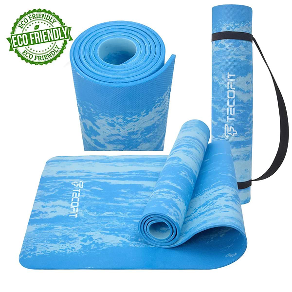 Фото - Коврик для йоги и фитнеса TECOFIT EVA Mat 173х61х6 мм Blue marble (TOP240214835)