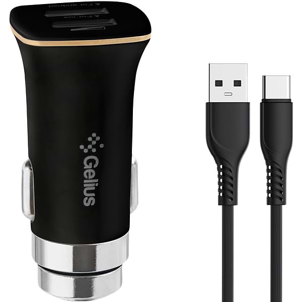 Фото - Автомобільний зарядний пристрій Gelius Pro Apollo GP-CC01 2USB 3.1A 15W + Cable Type-C Black (92661)