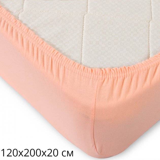 Фото - Простынь односпальная GM Textile на резинке коралловая 120х200х20